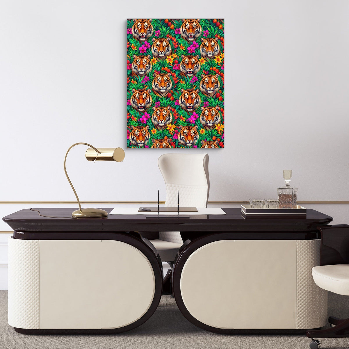 Tiger Jungle Bloom - Luxury Wall Art
