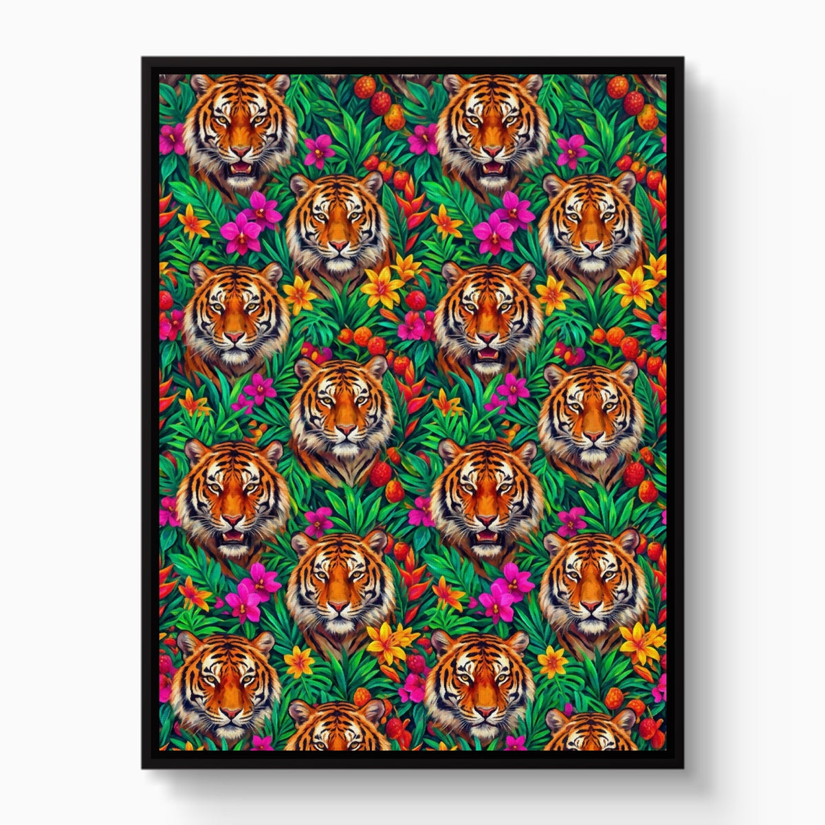 Tiger Jungle Bloom — tiger jungle bloom white studio framed black