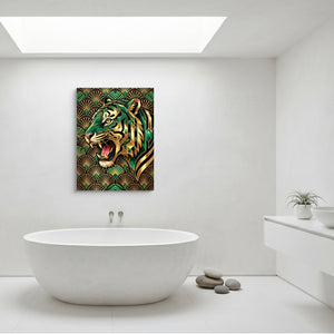 Tiger's Emerald Roar — tiger's emerald roar sq minimalist bathroom 1port flush print