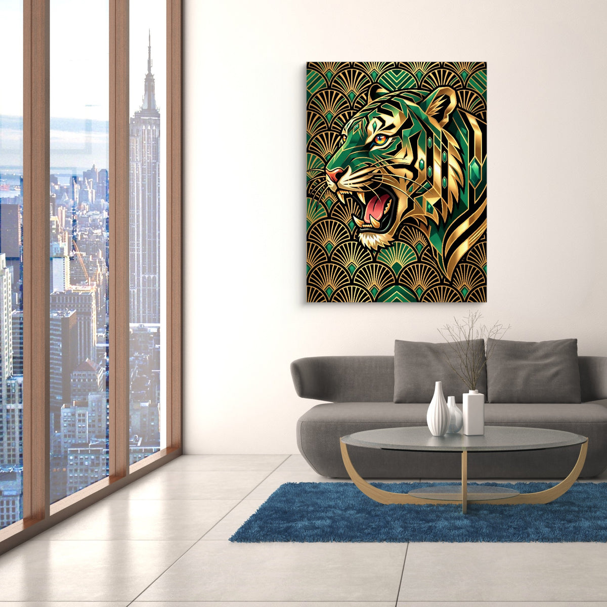 Tiger's Emerald Roar — tiger's emerald roar sq nyc views 1port flush print
