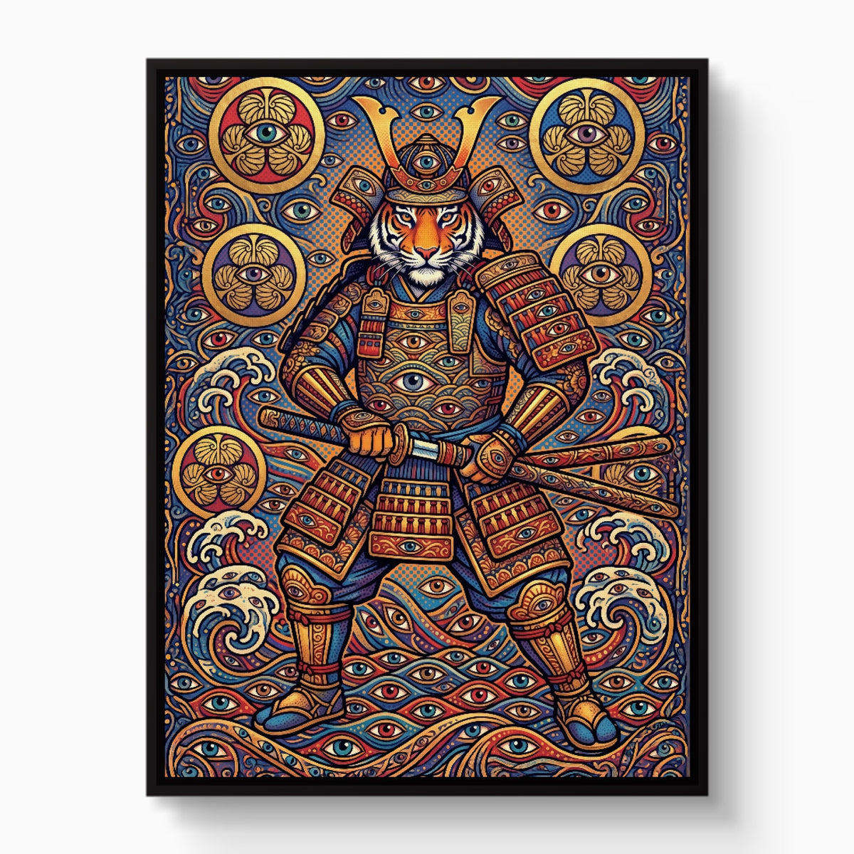 Tiger's Eye Guardian — tiger's eye guardian white studio framed black