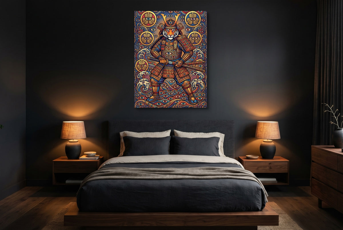 Tiger's Eye Guardian — tiger's eye guardian bedroom with dark walls 1port flush print
