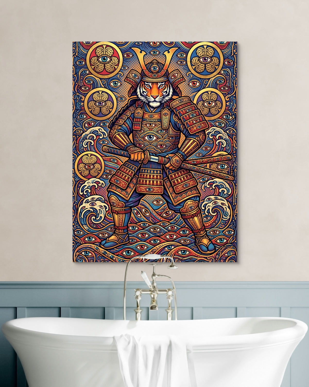 Tiger's Eye Guardian — tiger's eye guardian psd white wall green bath 1port flush print