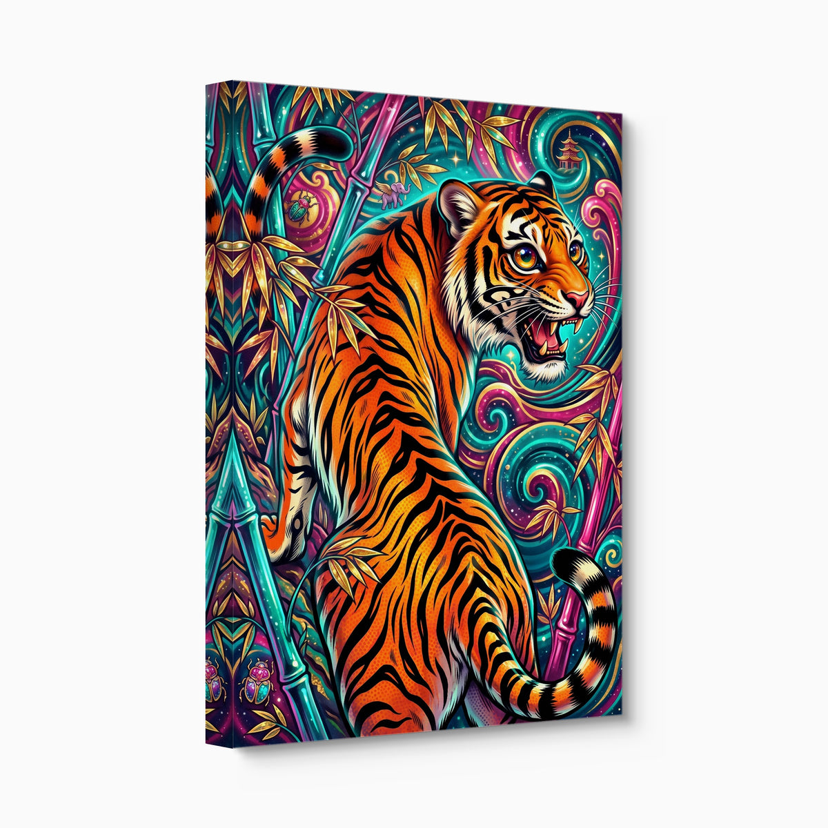 Tiger's Psychedelic Realm — tiger's psychedelic realm angled flush print