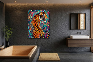 Tiger's Psychedelic Realm — tiger's psychedelic realm small bathroom interior 1port flush print
