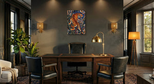 Tiger's Roar — tiger's roar office interior with desk 1port flush print
