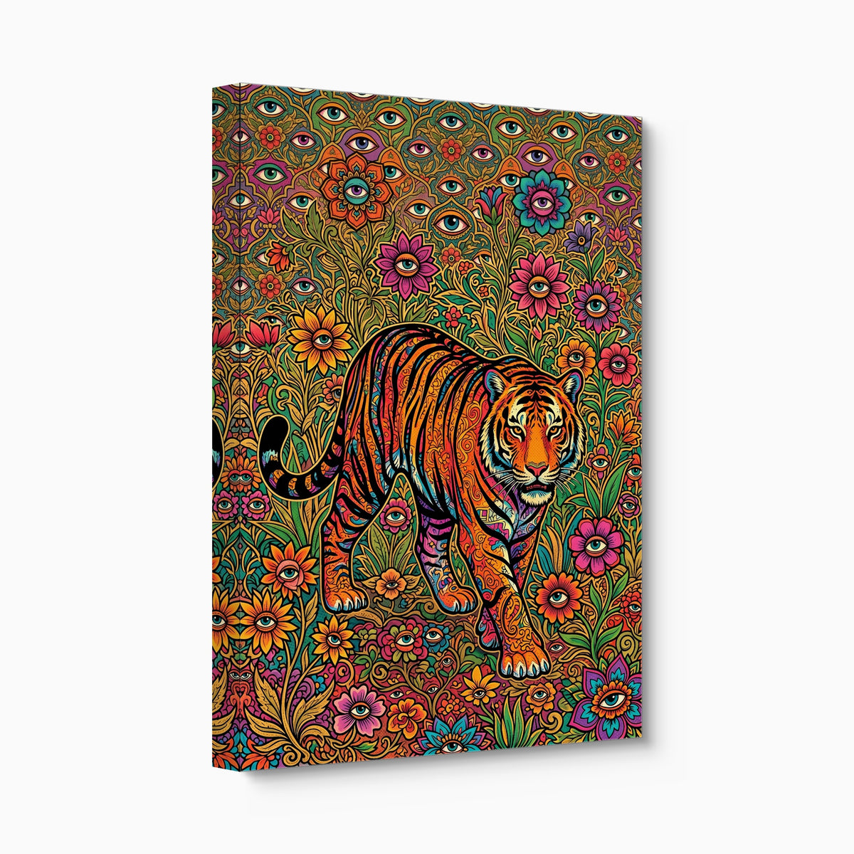Tiger Through Watching Eyes — tiger through watching eyes angled flush print