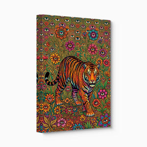 Tiger Through Watching Eyes — tiger through watching eyes angled flush print