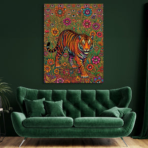 Tiger Through Watching Eyes — tiger through watching eyes sq green room 2 1port flush print