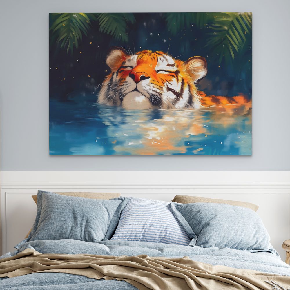 Tiger with Closed Eyes - Luxury Wall Art
