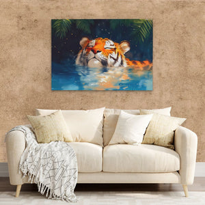 Tiger with Closed Eyes - Luxury Wall Art