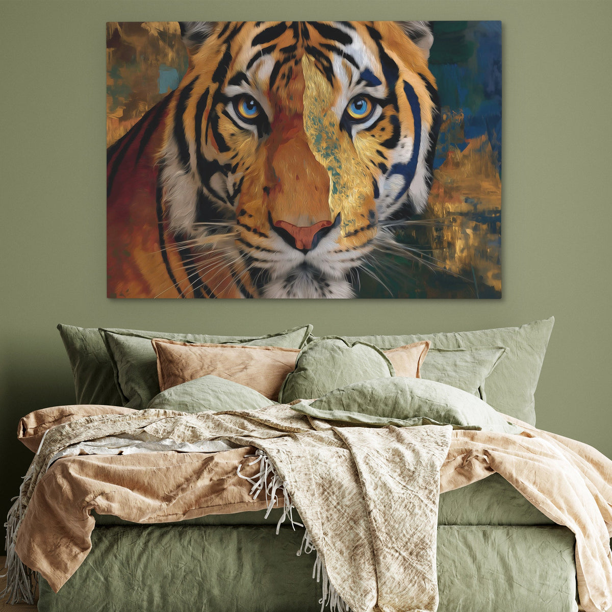 Tigers Azure Depths - Luxury Wall Art