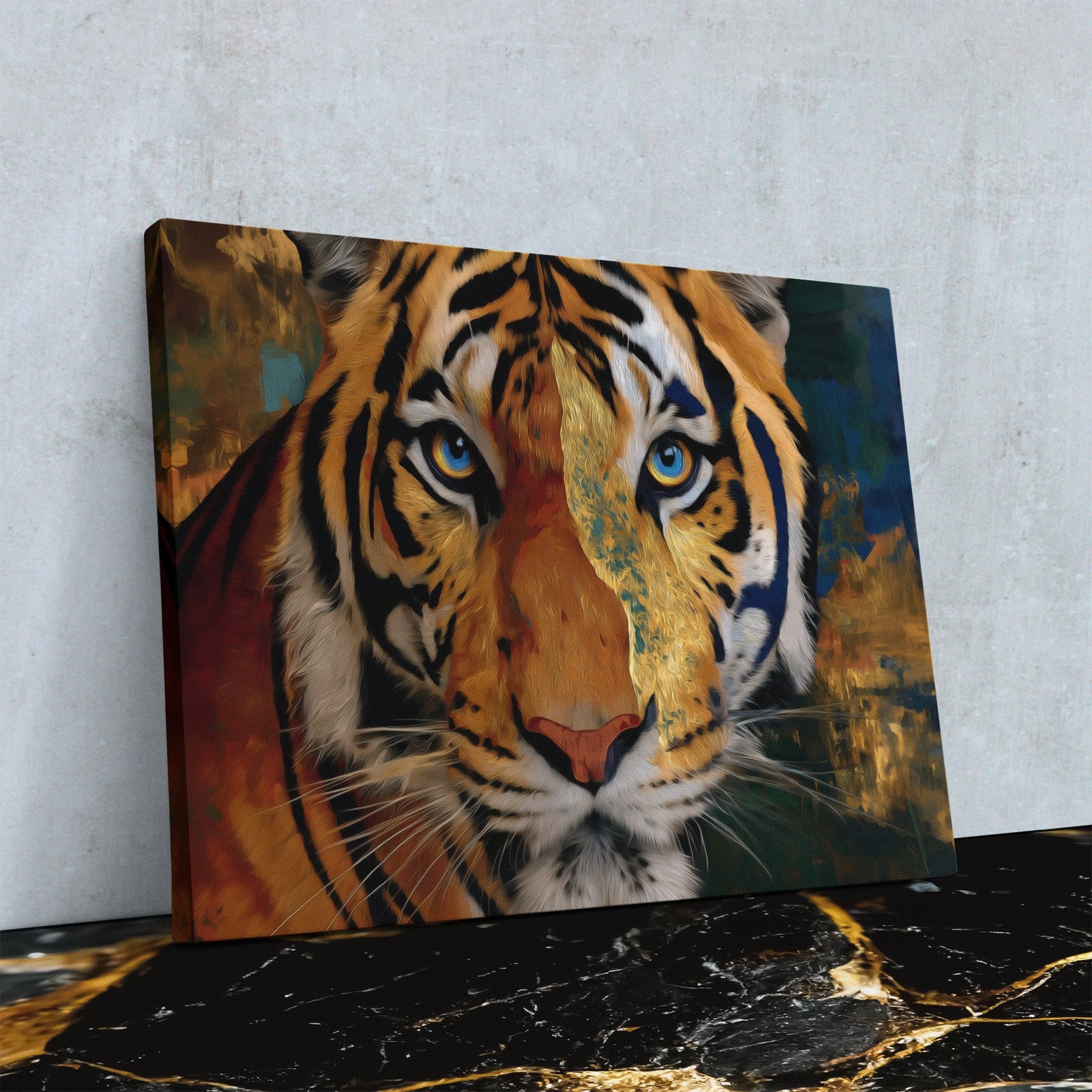 Tigers Azure Depths - Luxury Wall Art