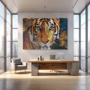 Tigers Azure Depths - Luxury Wall Art