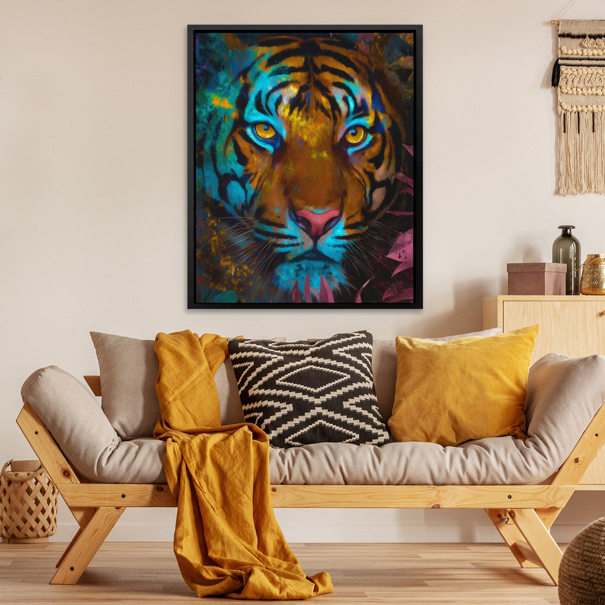 Tiger's Electric Jungle - Luxury Wall Art