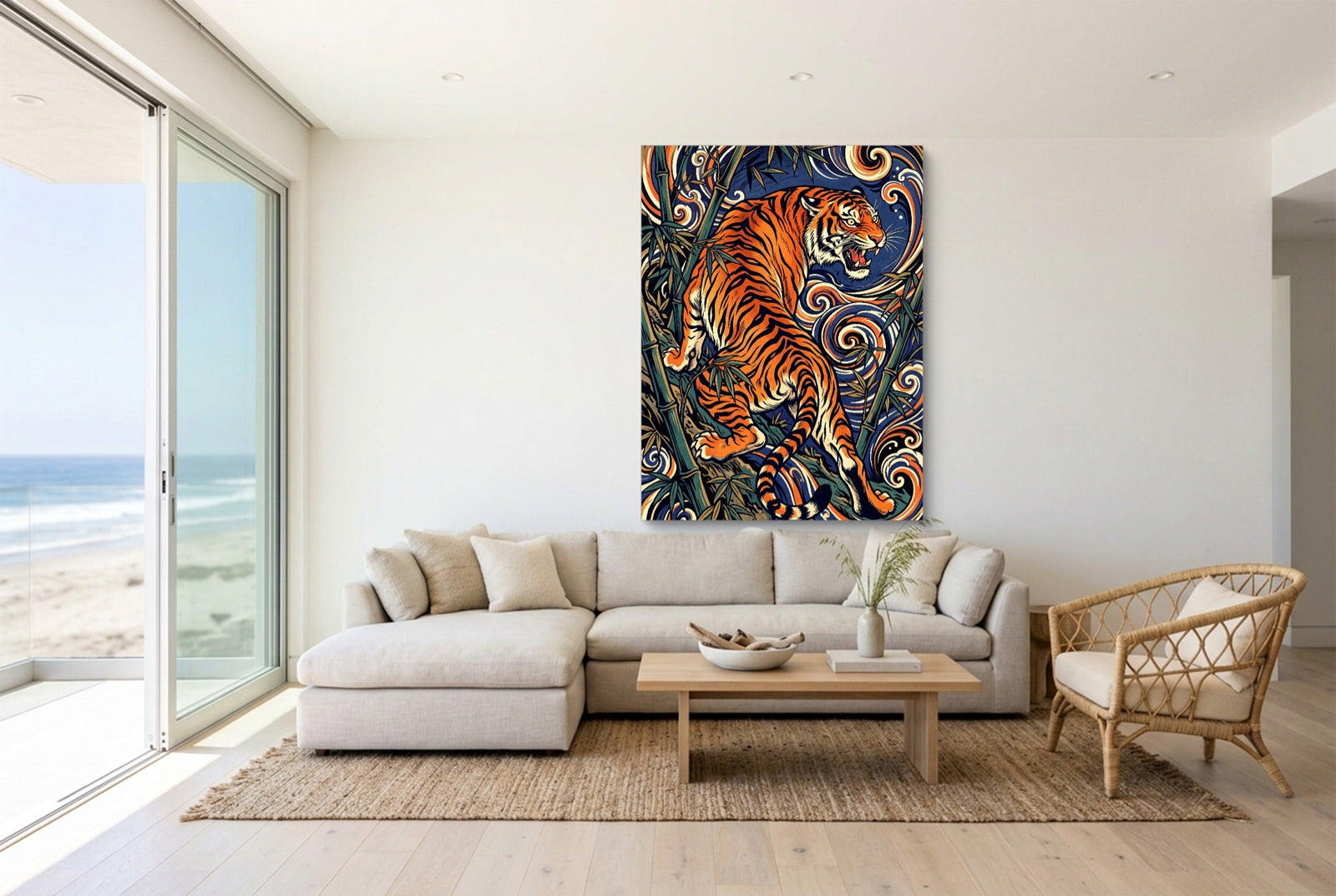 Tiger's Roar — tiger's roar white studio framed black