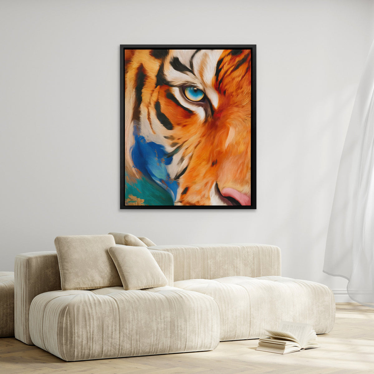 Tiger's Sapphire Soul - Luxury Wall Art