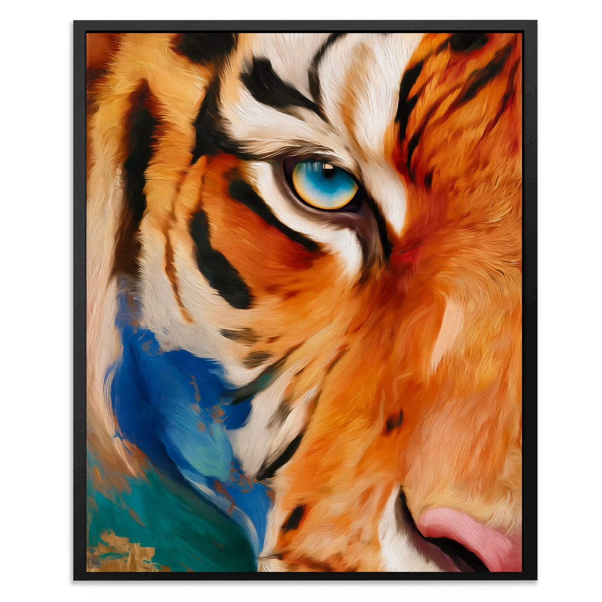 Tiger's Sapphire Soul - Luxury Wall Art