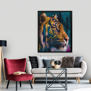 Tiger's Starlit Hunt - Luxury Wall Art