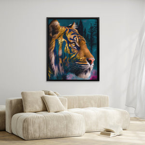 Tiger's Starlit Hunt - Luxury Wall Art