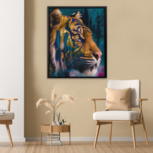 Tiger's Starlit Hunt - Luxury Wall Art