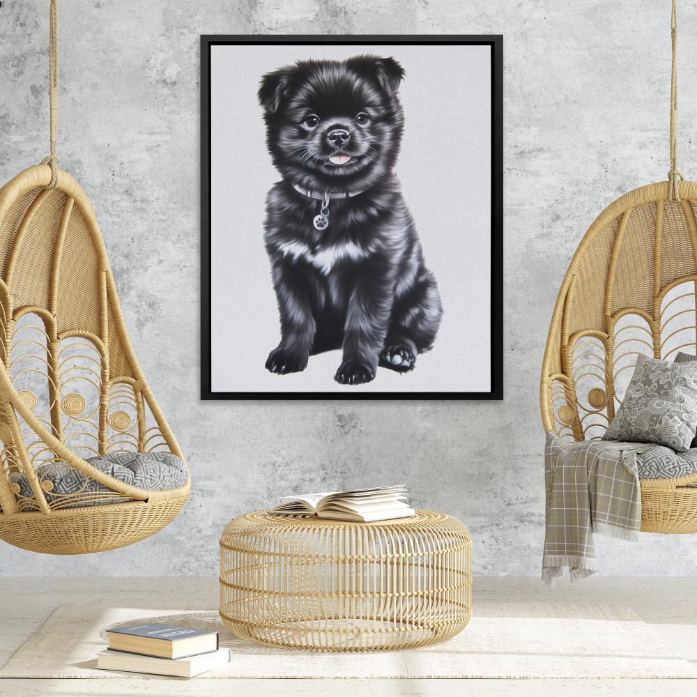 Tiny Pup with Paw Tag - Luxury Wall Art