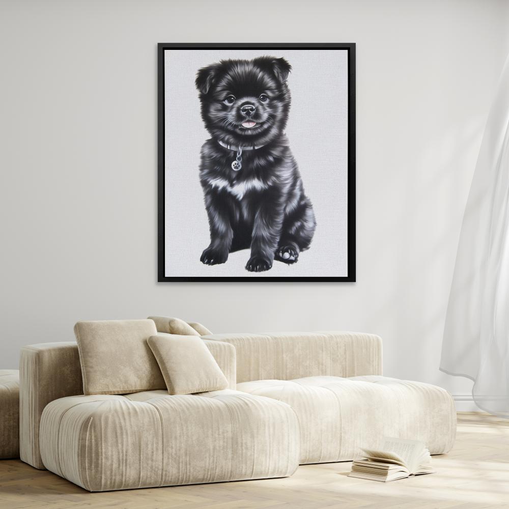 Tiny Pup with Paw Tag - Luxury Wall Art