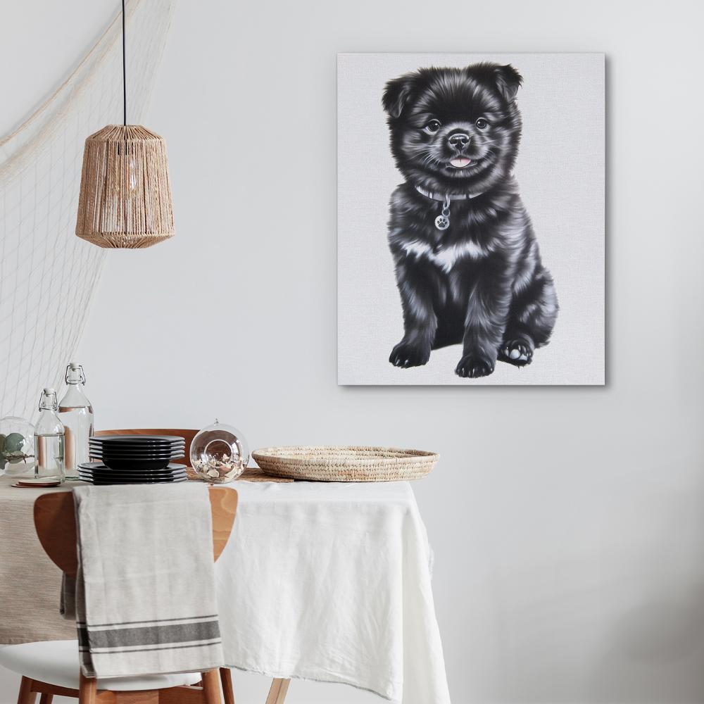 Tiny Pup with Paw Tag - Luxury Wall Art