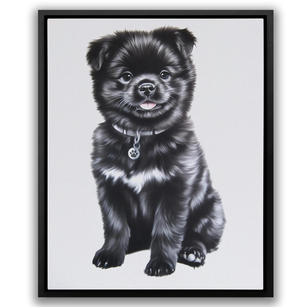 Tiny Pup with Paw Tag - Luxury Wall Art
