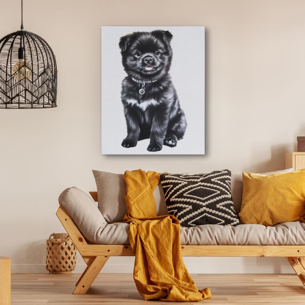 Tiny Pup with Paw Tag - Luxury Wall Art