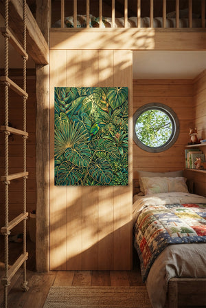 Toucan Jungle Gold — toucan jungle gold p bedroom with loft area 1port flush print