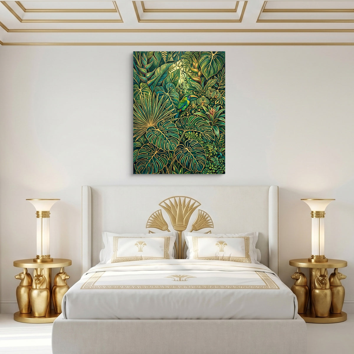 Toucan Jungle Gold — toucan jungle gold sq egyptian isis room 1port flush print