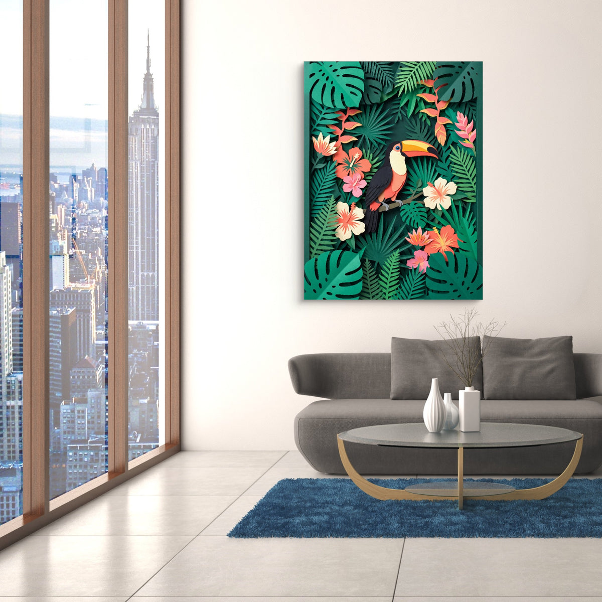 Toucan Papercut — toucan papercut sq nyc views 1port flush print