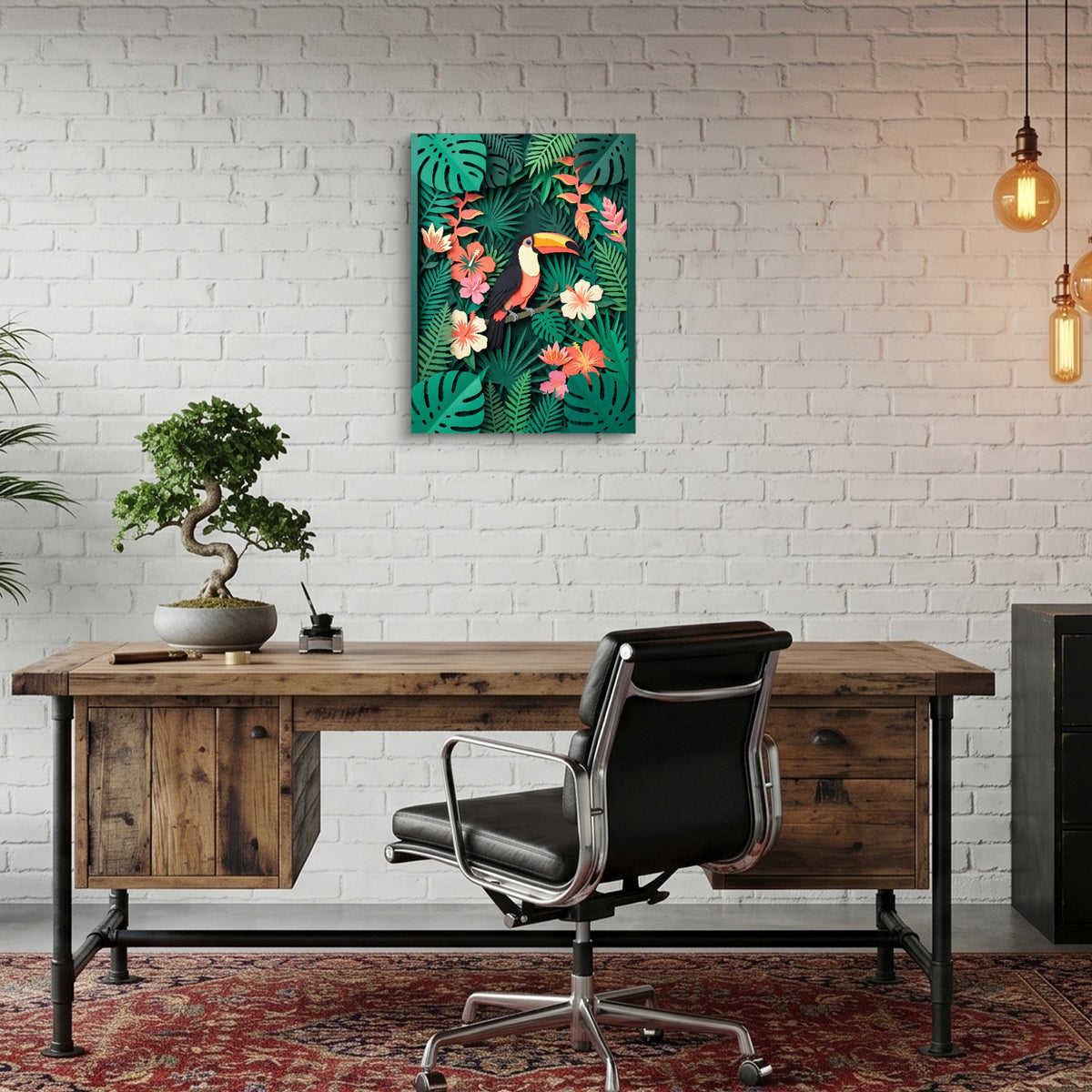 Toucan Papercut — toucan papercut sq bonsai office 1port flush print