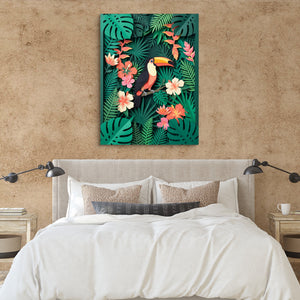 Toucan Papercut — toucan papercut sq clay paper bedroom 1port flush print