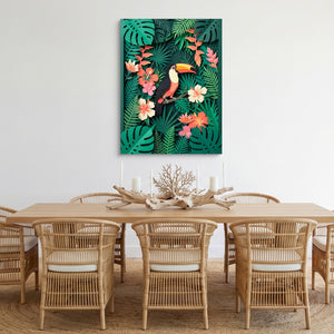 Toucan Papercut — toucan papercut sq cozy dining room 1port flush print