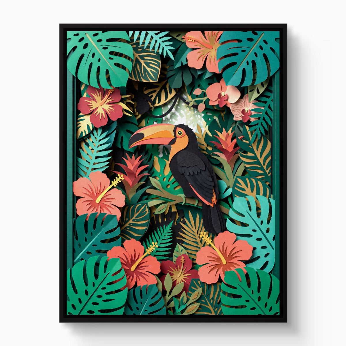 Toucan Tropical Papercut - Luxury Wall Art