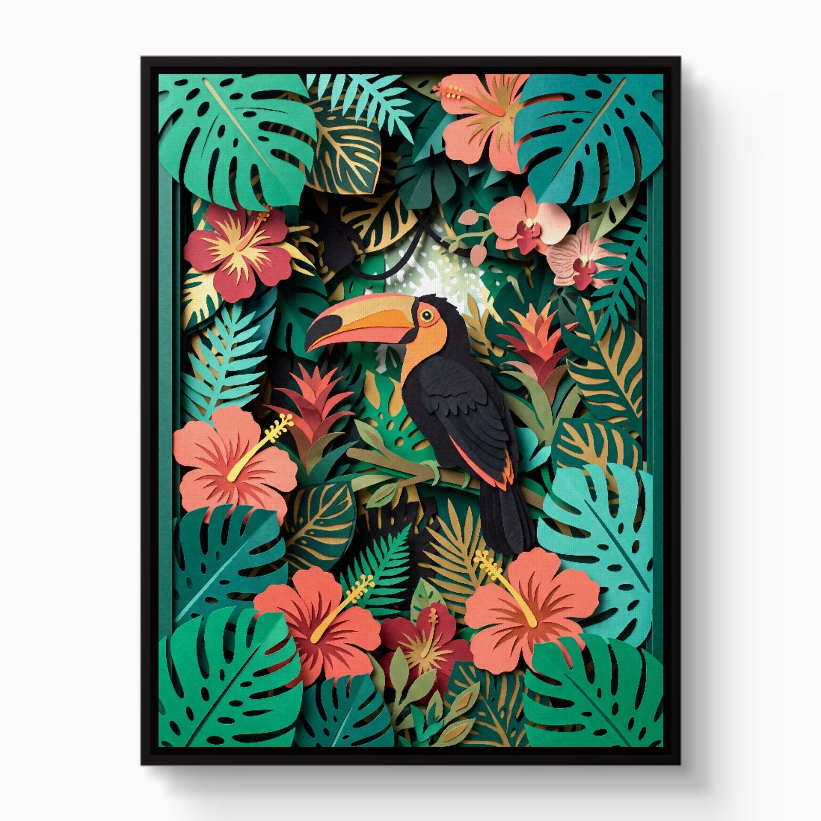 Toucan Tropical Papercut - Luxury Wall Art