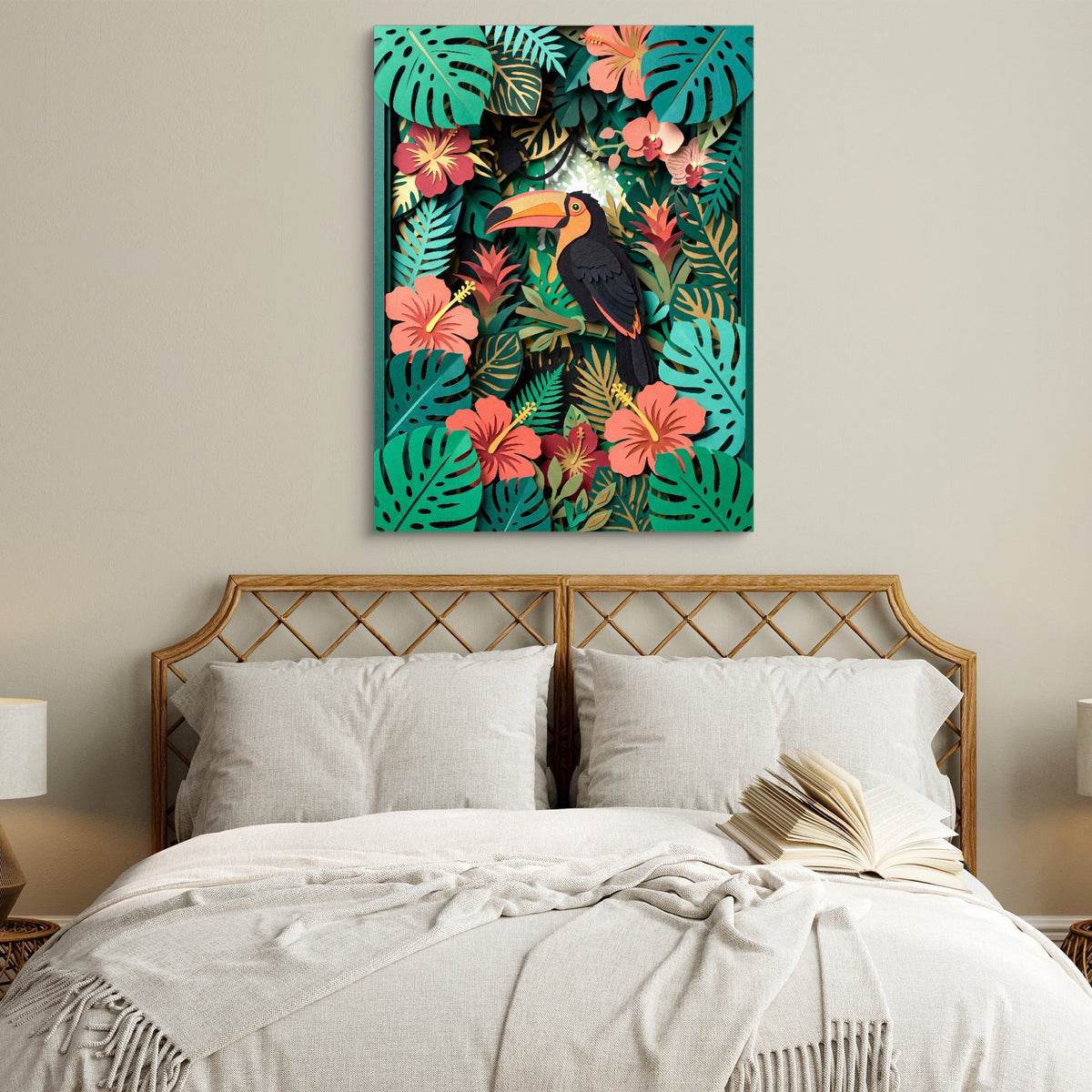 Toucan Tropical Papercut - Luxury Wall Art