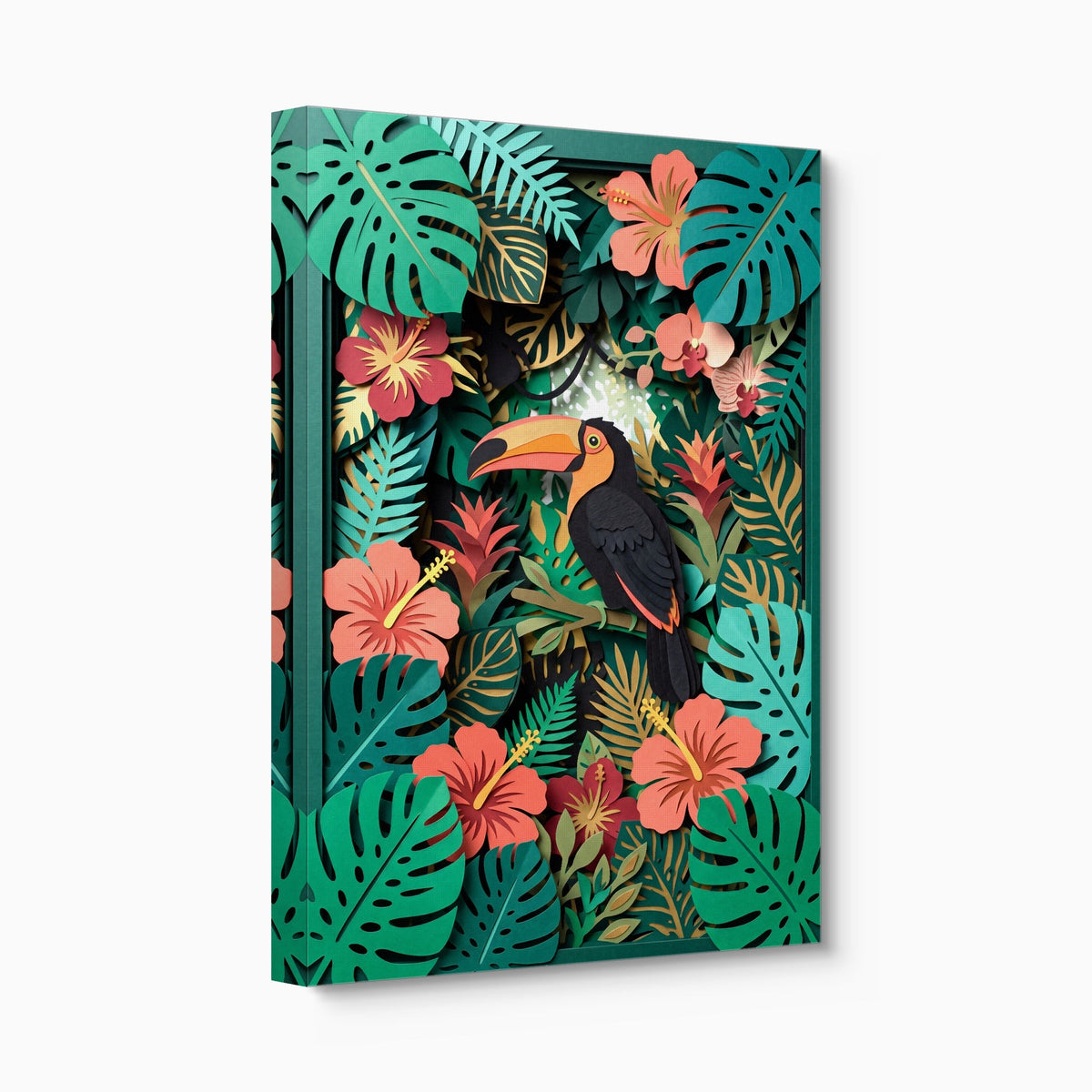 Toucan Tropical Papercut - Luxury Wall Art