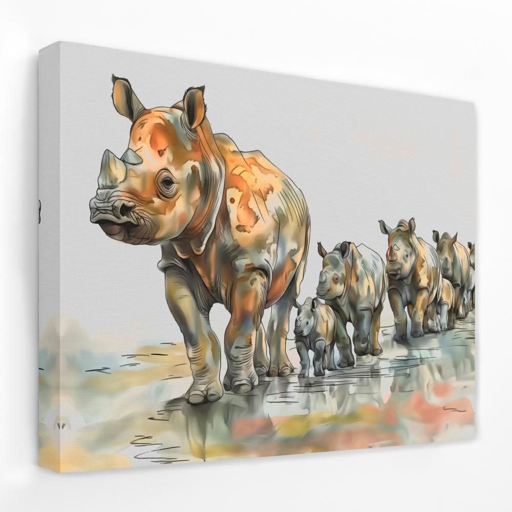 Trail of Horns - Animals Canvas Wall Art