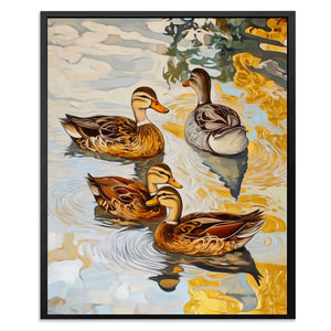 Tranquil Water Drift - Wall Art in Black Frame