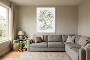 Tree Birds Moonlight — tree birds moonlight living room with sectional sofa 1port flush print