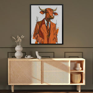 Trench Coat Bull - Luxury Wall Art