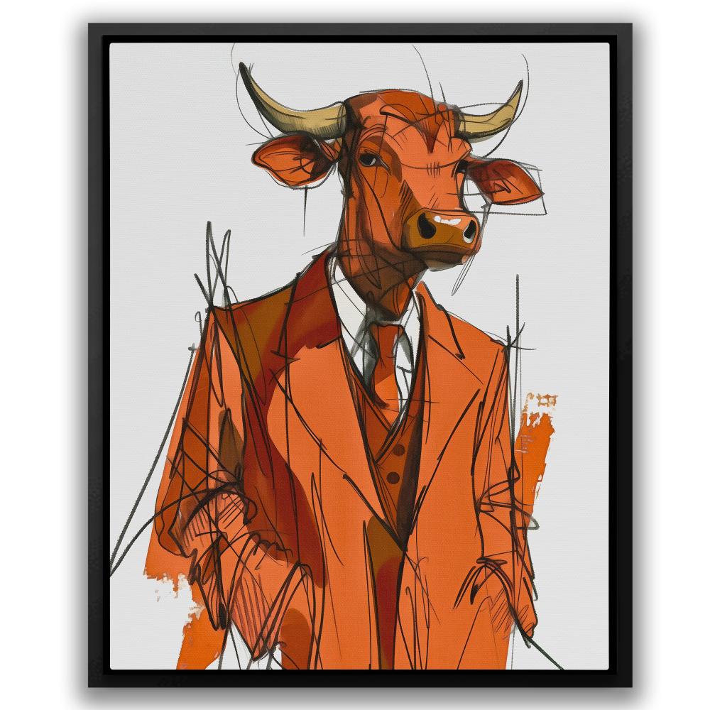 Trench Coat Bull - Luxury Wall Art