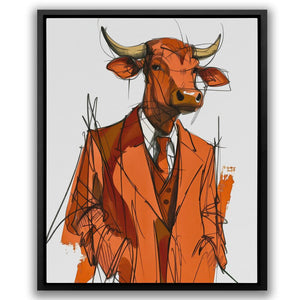 Trench Coat Bull - Luxury Wall Art