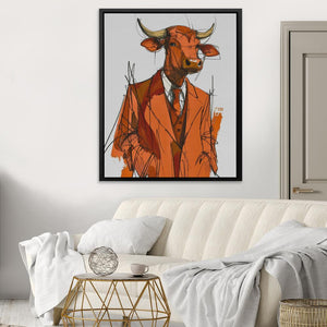 Trench Coat Bull - Luxury Wall Art