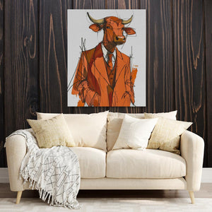 Trench Coat Bull - Luxury Wall Art