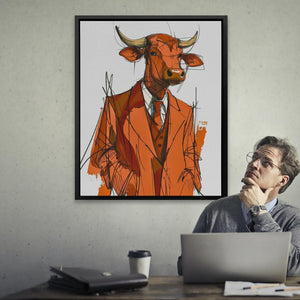 Trench Coat Bull - Luxury Wall Art