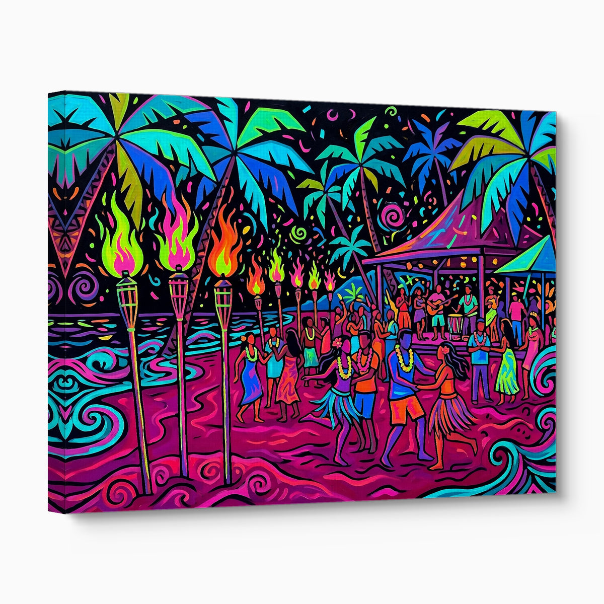 Tropical Festival Neon — tropical festival neon angled flush print